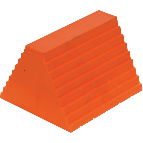 Urethane Wheel Chock 6L × 9.5W × 8H - Exact Tool & Supply
