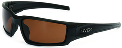Hypershock Matte Black Frame - Espresso Polarized Lens Safety Glasses - Exact Tool & Supply