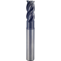 1/8″ × 1/8″ × 5/32″ × 3″ 4 Flute 0.0300″ C/R Carbide End Mill-Plain Shank - Y-Coating - Exact Tool & Supply