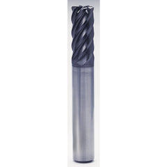 1/2″ × 1/2″ × 5/8″ × 3″ 6 Flute 0.0150″ C/R Carbide End Mill-Plain Shank - Y-Coating - Exact Tool & Supply