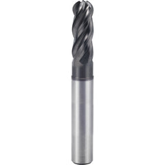 1/8″ × 1/8″ × 5/32″ × 3″ 4 Flute Square End Carbide End Mill-Plain Shank - Y-Coating - Exact Tool & Supply