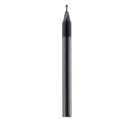 ‎3/32″ Dia. × 1/8″ Shank × 0.391″ DOC × 1-1/2 OAL, Carbide nACo, 2 Flute, Ballnose End Mill - Exact Tool & Supply