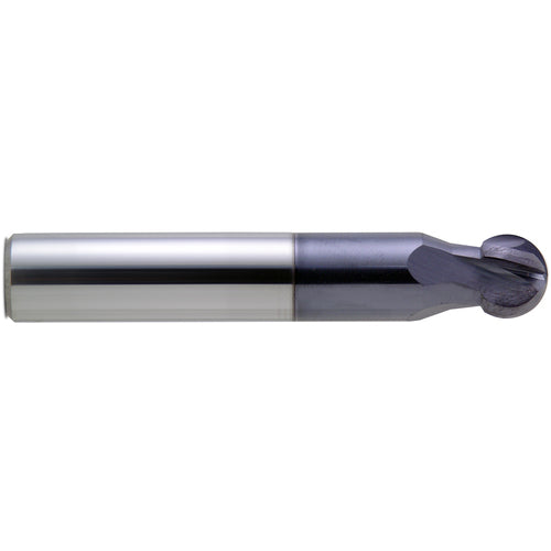 10 mm Dia. × 10 mm Shank × 14.2 mm DOC × 70 mm OAL, Carbide nACo, 4 Flute, Ballnose End Mill - Exact Tool & Supply