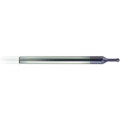 ‎1/8″ Dia. × 1/8″ Shank × 0.2738″ DOC × 1-1/2 OAL, Carbide nACo, 4 Flute, Ballnose End Mill - Exact Tool & Supply