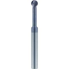 ‎3/8″ Dia. × 3/8″ Shank × 1.07″ DOC × 2-1/2 OAL, Carbide nACo, 4 Flute, Ballnose End Mill - Exact Tool & Supply