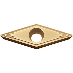 VBMT 331 HQ CA5515, 1/64″ Corner Radius, 3/16″ Thick, 3/8″ Inscribed Circle, TiCnulll2O3/TiN, Diamond, Turning Indexable Insert - Exact Tool & Supply