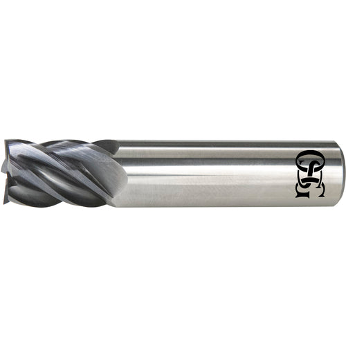 ‎VGM5-07500CR0.06-S - 3/4″ Dia. × 3/4″ Shank × 1-1/8″ DOC × 4″ OAL, Carbide, EXO, 5 Flute, 0.06″ Corner Radius, End Mill - Exact Tool & Supply
