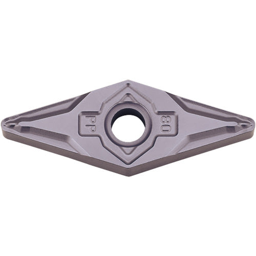 VNMG 332 PP PV7025, 1/32″ Corner Radius, 3/16″ Thick, 3/8″ Inscribed Circle, TiCN (MEGACOAT), Diamond, Turning Indexable Insert - Exact Tool & Supply