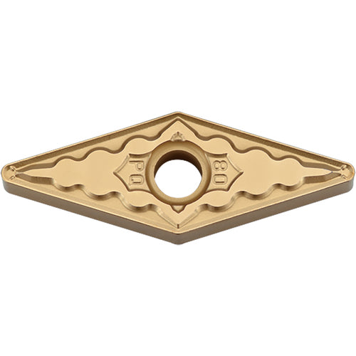 VNMG 333 PQ CA525, 3/64″ Corner Radius, 3/16″ Thick, 3/8″ Inscribed Circle, TiCnulll2O3/TiN, Diamond, Turning Indexable Insert - Exact Tool & Supply