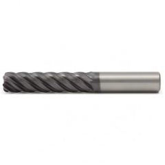 1/2x1/2x2x5 5FL Square Carbide End Mill-Round Shank-AlTiN - Exact Tool & Supply
