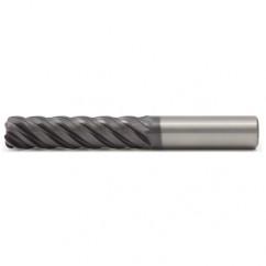 5/8x5/8x2-1/2x5-1/4 .015R 5FL Carbide End Mill-Round Shank-AlTiN - Exact Tool & Supply