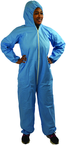 Flame Resistant Coverall w/ Zipper Front, Hood, Elastic Wrists & Ankles Large - Exact Tool & Supply