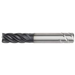 1x1x1-1/4x1-3/4x8 5FL Square Carbide End Mill-Round Shank-AlTiN - Exact Tool & Supply