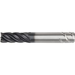 3/8x3/8x1x2-1/2 .060R 5FL Carbide End Mill-Round Shank-AlTiN - Exact Tool & Supply