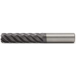 1/2x1/2x2x5 .060R 5FL Carbide End Mill-Round Shank-AlTiN - Exact Tool & Supply