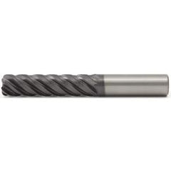 1/2x1/2x2x5 .060R 5FL Carbide End Mill-Round Shank-AlTiN - Exact Tool & Supply