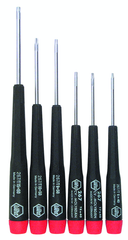 6 Piece - T6; T7; T8 x 40mm; T9; T10 x 50mm; T15 x 60mm - Precision Torx Screwdriver Set - Exact Tool & Supply