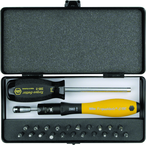 ESD TorqueVario-S Handle 15-80 in oz Micro Bit 24 Piece Set In Storage Box - Exact Tool & Supply