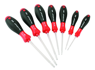 7 Piece - T9; T10; T15; T20; T25; T27; T30 - Torx Ball Ened SoftFinish® Cushion Grip Screwdriver Set - Exact Tool & Supply