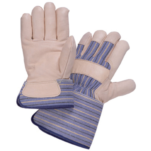 Size M Grain Leather Palm Gauntlet Cuff Glove Y2009M - Exact Tool & Supply