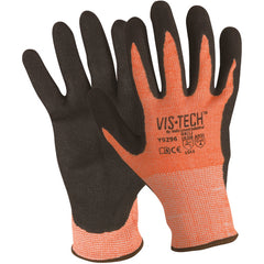 FLEXTECH Size S Hi-Vis ANSI 4 Nitrile Palm Glove Y9296S - Exact Tool & Supply