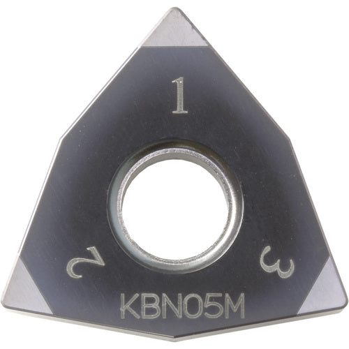 WNGA 431 ME KBN70M, 1/64″ Corner Radius, 3/16″ Thick, 1/2″ Inscribed Circle, MEGACOAT, Trigon, Turning Indexable Insert - Exact Tool & Supply