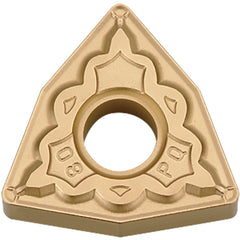 WNMG 431 PQ CA525, 1/64″ Corner Radius, 3/16″ Thick, 1/2″ Inscribed Circle, TiCnulll2O3/TiN, Trigon, Turning Indexable Insert - Exact Tool & Supply