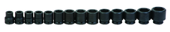 14 Piece - #9976147 - 3/8 to 1-5/8" - 3/4'' Drive - 6 Point - Standard Impact Socket Set - Exact Tool & Supply