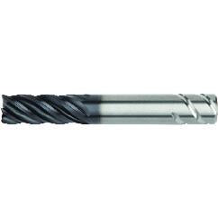 3/8x3/8x1/2x2 .015R 5FL Carbide End Mill-Round Shank-AlTiN - Exact Tool & Supply