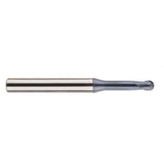 1 mm Dia. × 6 mm Shank × 20 mm DOC × 50 mm OAL, Carbide 2 Flute, Plain, Ballnose End Mill - Exact Tool & Supply