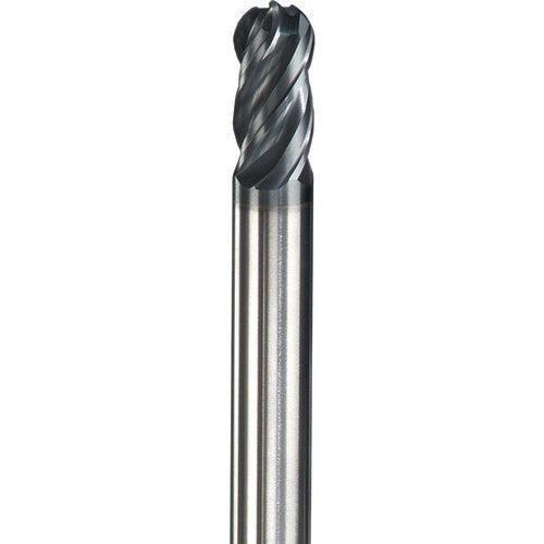 10 mm Dia. × 10 mm Shank × 22 mm DOC × 72 mm OAL, Carbide AlTiN, Spiral , 4 Flute, Ballnose End Mill - Exact Tool & Supply