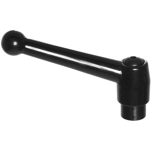 Model 70587, Clamp Lever Size 2 - Zinc Ball Style with Steel Insert, Screw and Spring tapped 5/16″–18 - Exact Tool & Supply