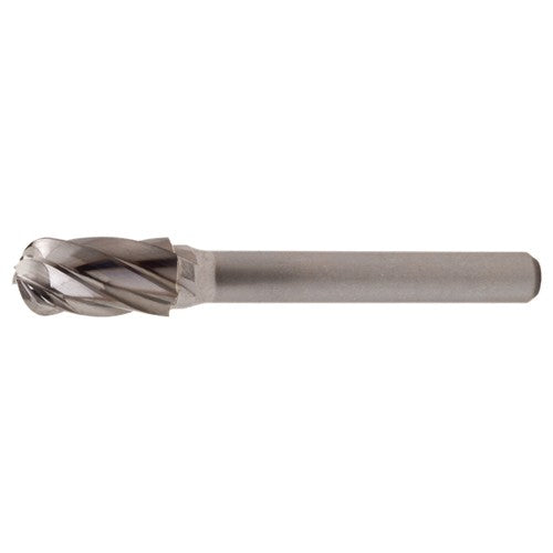 SC-1 Aluminum Cut Solid Carbide Bur-Cylindrical with Ball Nose - Exact Tool & Supply