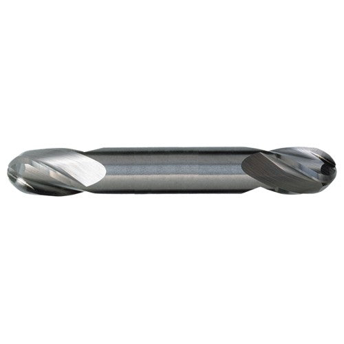 ‎7/32″ Dia. × 3/8″ Shank × 9/16″ DOC × 3-1/2″ OAL, Carbide TiAlN, Spiral , 4 Flute, CW Helix, Round, Ballnose End Mill - Exact Tool & Supply