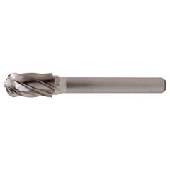 SC-3 Aluminum Cut Solid Carbide Bur-Cylindrical with Ball Nose - Exact Tool & Supply