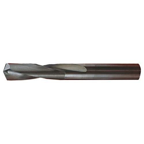 #37 Dia. × 0.104″ Shank × 5/8″ Flute Length × 2″ OAL, Stub, 118°, Bright, 2xD Flute, Round Solid Carbide Drill - Exact Tool & Supply