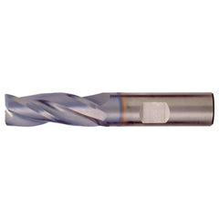 9/32″ × 5/16″ × 7/16″ × 2″ RHS / RHC Solid Carbide 3-Flute Square End High-Performance End Mill for Steel and Stainless Steel - TiCN - Exact Tool & Supply