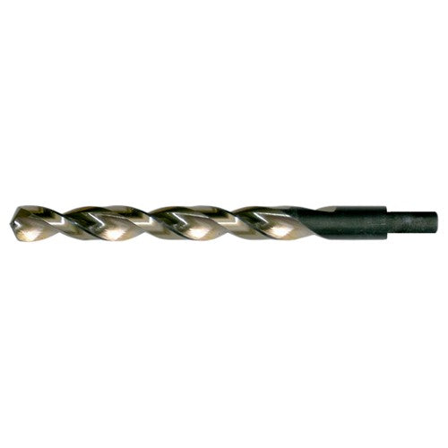 1/2 RHS / RHC HSS 135 Degree Split Point Heavy Duty Parabolic Jobber Length Drill - Black & Gold - Exact Tool & Supply