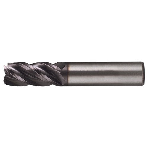 1/2″ × 1/2″ × 2″ × 4″ RHS / RHC Solid Carbide 4-Flute Corner Radius End Mill - Bright - Exact Tool & Supply