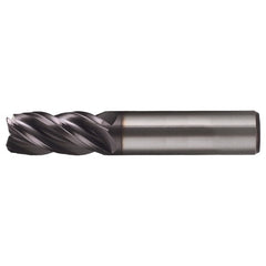 3/8″ × 3/8″ × 2″ × 4″ RHS / RHC Solid Carbide 4-Flute Corner Radius End Mill - TiAlN - Exact Tool & Supply
