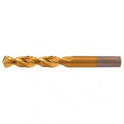 #17 RHS / RHC HSS-CO 8% (M42) 135 Degree Split Point Q-Cobalt Wide Land Parabolic Drill - TiN - Exact Tool & Supply