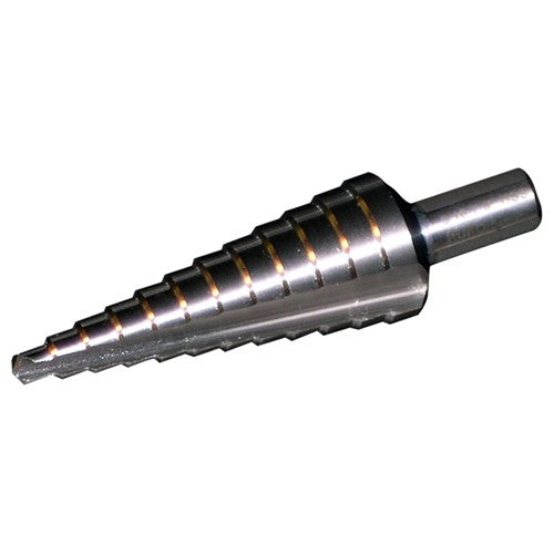 ‎3/16-1/2 × 1/16 RHC HSS 118 Degree Split Point Step Drill - Bright - Exact Tool & Supply