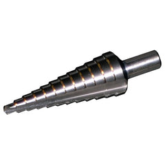 ‎3/16-1/2 × 1/16 RHC HSS 118 Degree Split Point Step Drill - Bright - Exact Tool & Supply