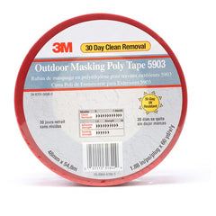 3M Outdoor Masking Poly Tape 5903 Red 48 mm × 54.8 m 7.5 mil Individually Wrapped Conveniently Packaged - Exact Tool & Supply