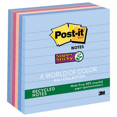 ‎Post-it Super Sticky Recycled Notes 675-6SSNRP 4″ × 4″ (101 mm × 101 mm) Bali Collection Lined - Exact Tool & Supply