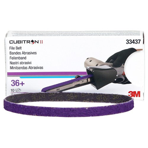 3M Cubitron II File Belt 33437 36+ 10 mm × 330 mm (3/8″ × 13″) - Exact Tool & Supply