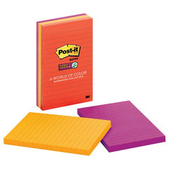 ‎Post-it Super Sticky Notes 660-3SSAN 4″ × 6″ (101 mm × 152 mm) Marrakesh Collection Lined - Exact Tool & Supply