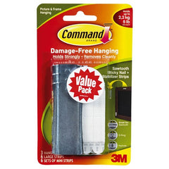 ‎Command Universal Picture Hangers 3 hangers 6 strips 6 stabilizer pairs 17047-3ES - Exact Tool & Supply