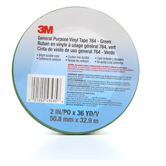 3M General Purpose Vinyl Tape 764 Green 2″ × 36 yd 5 mil Individually Wrapped Conveniently Packaged - Exact Tool & Supply
