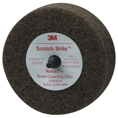 ‎Scotch-Brite Rivet Cleaning Disc 07410 4″ × 1-1/4″ A MED - Exact Tool & Supply